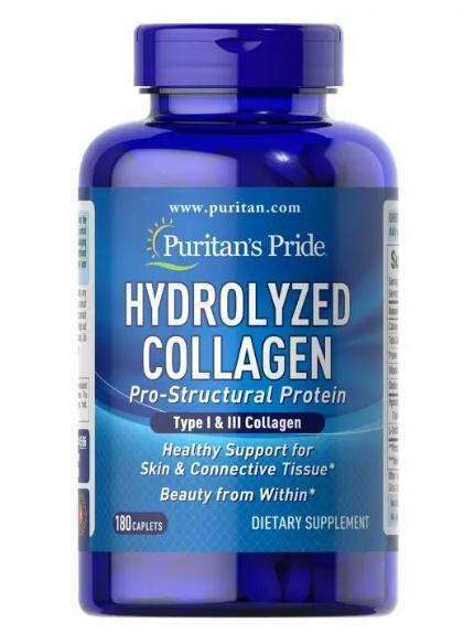 Колаген Puritan's Pride Hydrolyzed Collagen 1000 mg 180 caplets, фото 1