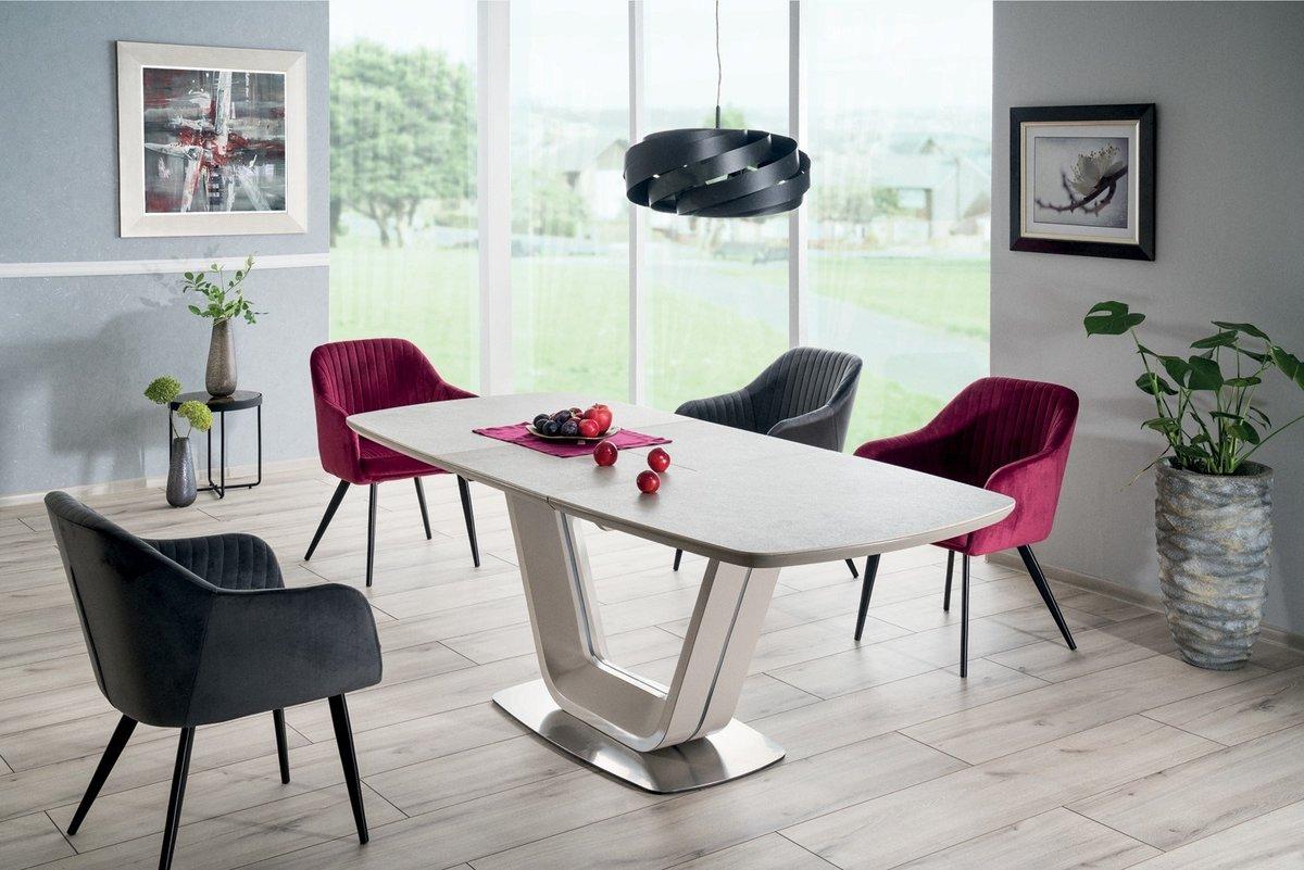 Стіл ARMANI CERAMIC сірий ефект мармуру / сірий мат 160(220)X90, фото 1