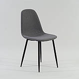 Стілець FOX VELVET чорний каркас/сірий TAP.93, фото 7