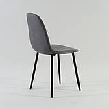 Стілець FOX VELVET чорний каркас/сірий TAP.93, фото 8