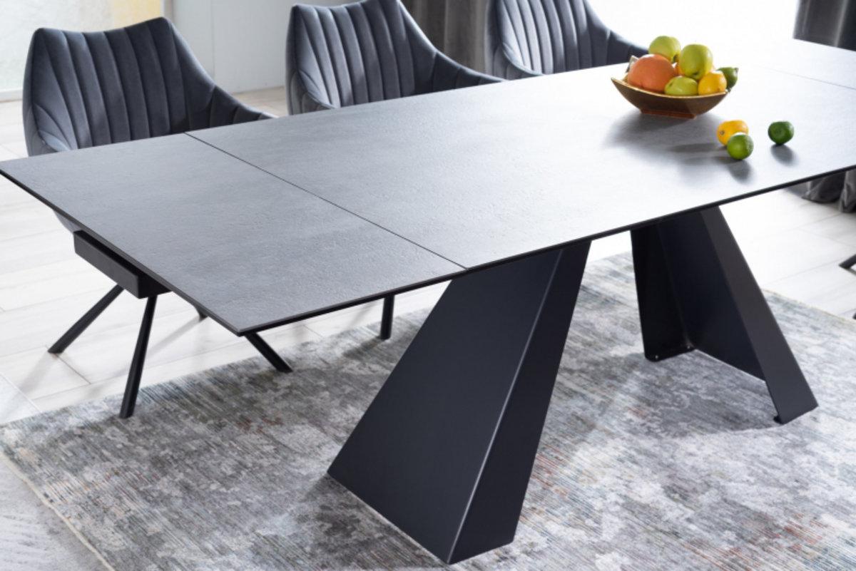 Стіл SALVADORE CERAMIC II темно-сірий CORSO GREY /чорний мат 120(180)X80, фото 1