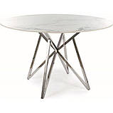 Стіл MURANO стіл білий/хром каркас д.120, фото 3