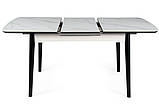 Стіл APOLLO 120(160)*80 білий мат/чорний каркас, фото 2