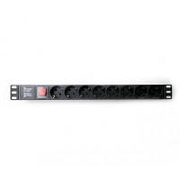 Силовой блок Eserver 19" 8 розеток, выкл., алюм. корпус PDU 220В, 16А (WT-2261A-GER-8WAY-WO) m