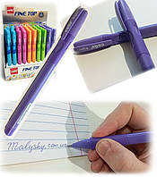 Ручка "Тренажер для письма для правшів" масляна Cello / синя паста / кулькова "Fine Top" / фіолетовий корпус / 1шт