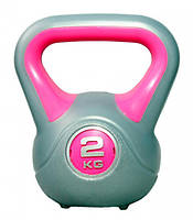 Гиря PLASTIC KETTEL BELL сірий/рожевий Уні 2кг