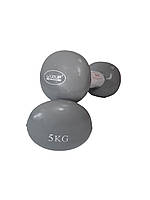 Гантелі вінілові пари Vinyl Dumbbell Egg Head сірий Уні 2х5кг original Акція Знижка