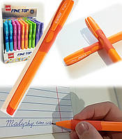 Ручка "Тренажер для письма для правшів" масляна Cello / синя паста / кулькова "Fine Top" / помаранчевий корпус / 1шт