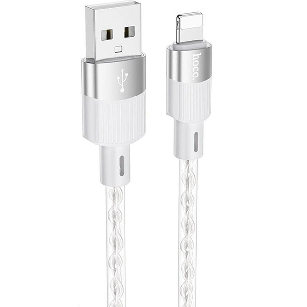 Кабель HOCO X99 Crystal Junction USB to Lightning 2.4A 1.2m Gray