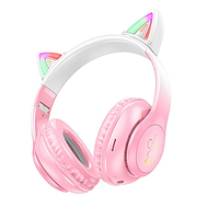 Наушники беспроводные Hoco Cat ears BT headphones W42 |BT5.3, AUX/TF, 10h| Cherry blossom