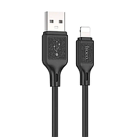 Кабель HOCO X90 Cool silicone Charging Data Cable for Lightning 2.4A 1m black