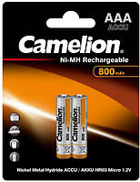 Аккумуляторные батарейки Camelion R03 800 mAh Ni-MH 2шт.