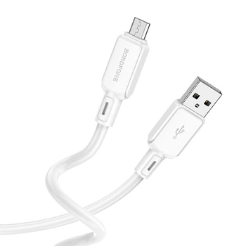 Кабель Borofone BX94 Crystal color silicone charging data cable Micro light gray
