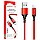 Кабель Borofone BX54 Ultra bright Lightning 2.4 A 1m Red, фото 3