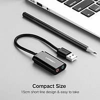 Звуковая карта UGREEN US205 USB 2.0 External Sound Adapter Black (30724)