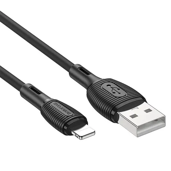 Кабель Borofone BX86 Advantage silicone charging data cable for Lightning 3A 1m black