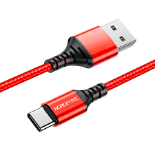 Кабель Borofone BX54 Ultra bright Type-C 2.4 A 1m red