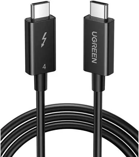 Кабель UGREEN US501 USB-C to USB-C Thunderbolt 4, 40Gbps, 100W, 2 м, Black (60621)