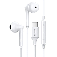 Наушники с микрофоном UGREEN Wired Earphones with Type-C white (60700)