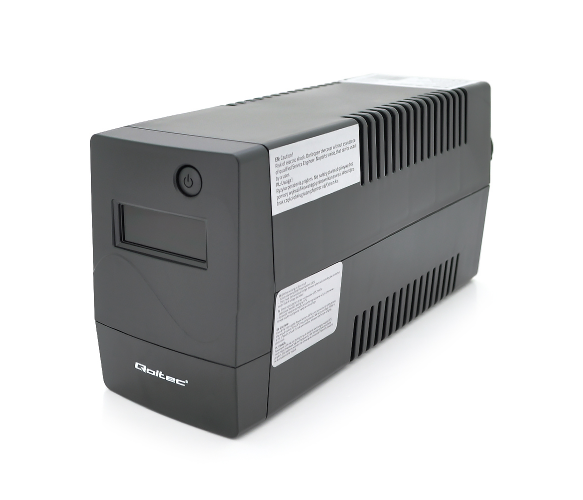 ИБП Qoltec QLT1000 (600W)  LED, AVR, RJ45, 3st, 2xSCHUKO socket, 1x12V9Ah, metal Case Q2