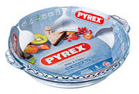 Форма для выпекания стеклянная круглая рифленая с ручками Pyrex B&E 26х23см 1,3л