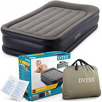 Надувная односпальная кровать Intex 64132 со встроенным электронасосом (размер 191x99x42 см)