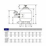Пісочний фільтр для басейну Aquaviva MSD750 (23 м³/год, D750), фото 6
