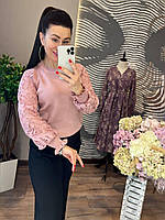 Кофточка жіноча з мереживними рукавами 42-46