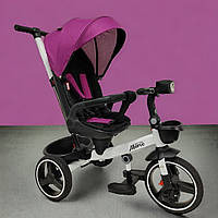 Велосипед триколісний з батьківською ручкою Best Trike (поворот сидіння, фара) Marco 9155 / 365-18 Рожевий
