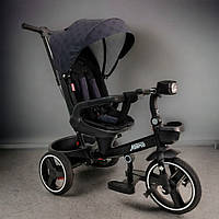 Велосипед триколісний з батьківською ручкою Best Trike (поворот сидіння, фара) Marco 9155 / 331-09 Синій