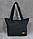 Стильна стьобана сумка жіноча плащівка чорна, фото 2
