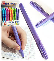 Ручка "Тренажер для письма для лівшів" масляна Cello / синя паста / кулькова "Fine Top" / фіолетовий корпус / 1шт