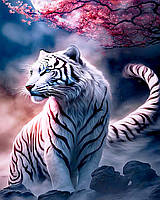 Алмазная мозаика на подрамнике Животные "Белый тигр" 40*50 см My-Art AR-3166