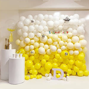 Стіна з кульок Жовто-біла (336 кульок)