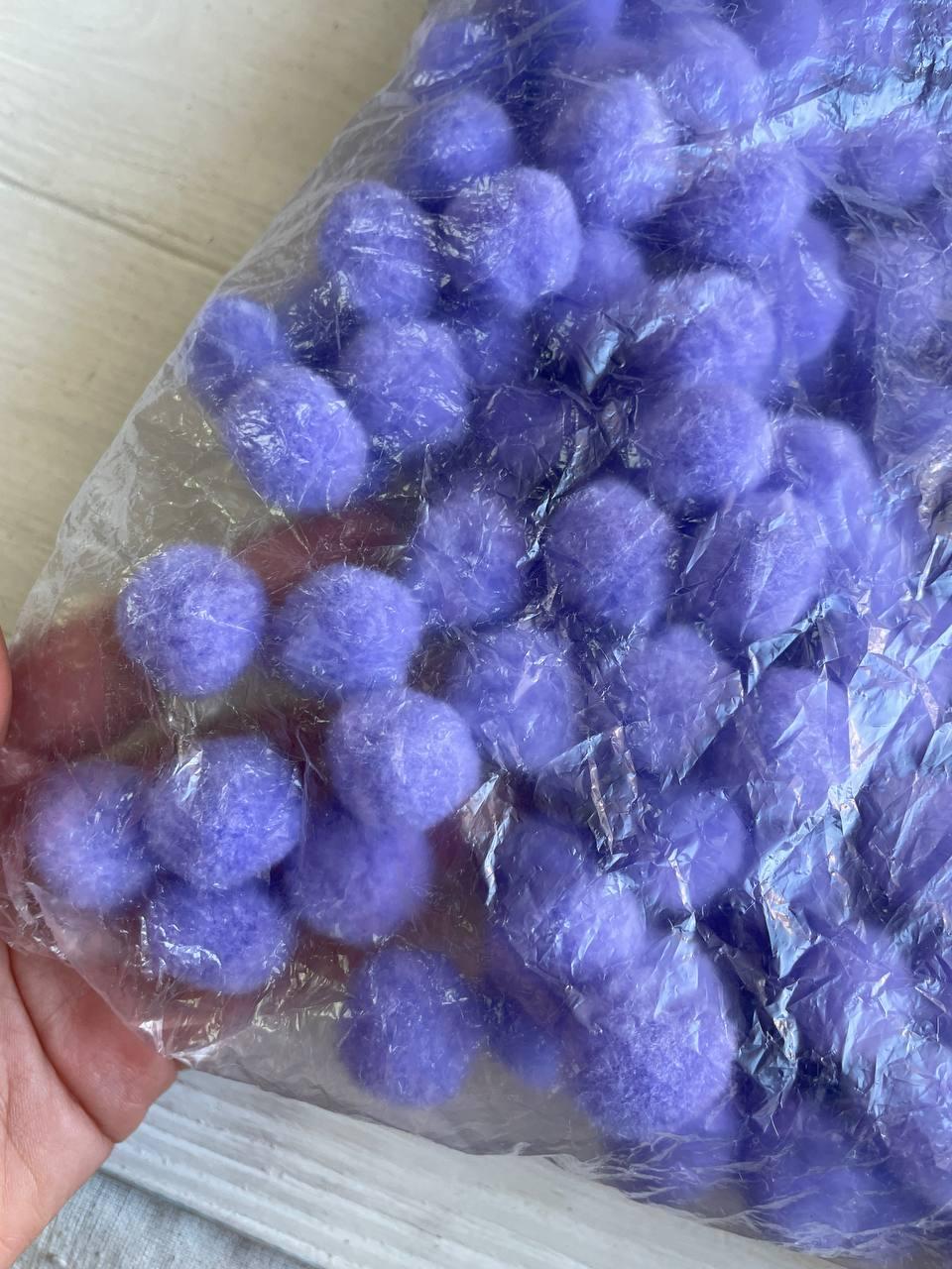 Помпони нейлонові " 1,8 см , фіолетові 500  шт