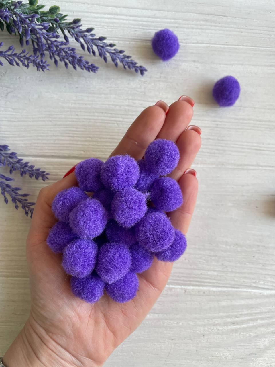 Помпони нейлонові " 1,8 см , темно  фіолетові 500  шт