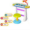 Дитяче піаніно 7235 на підставці зі стільцем та мікрофоном, фото 6