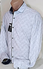 Чоловічі сорочки Paul Smith vd-0060 в прин біла приталена стрейч стильна, ошатна Туреччина з довгим рукавом, фото 4