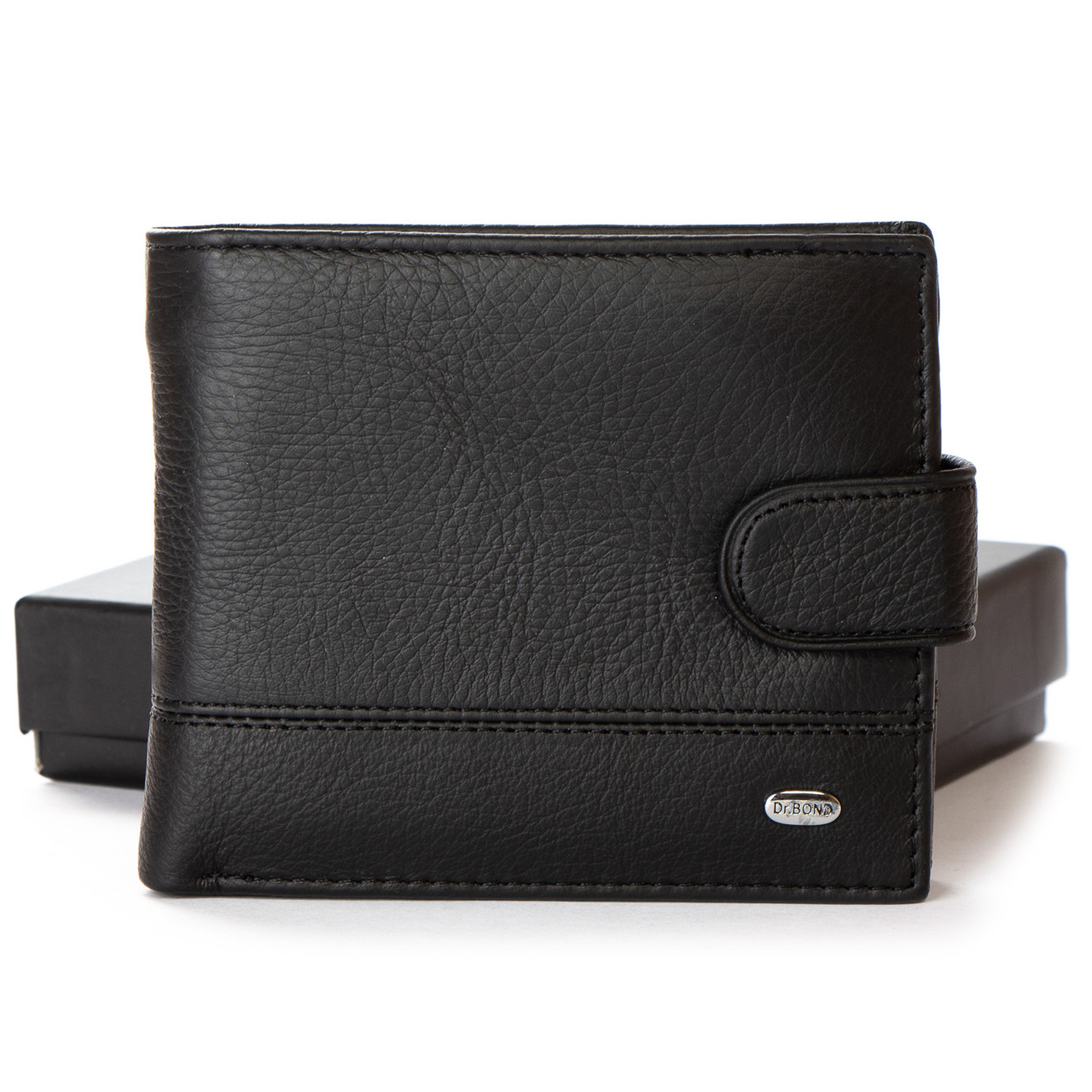 Чоловіче шкіряне портмоне DR. BOND M9-1 black.Купити чоловічі гаманці гуртом і в роздріб в Україні., фото 1