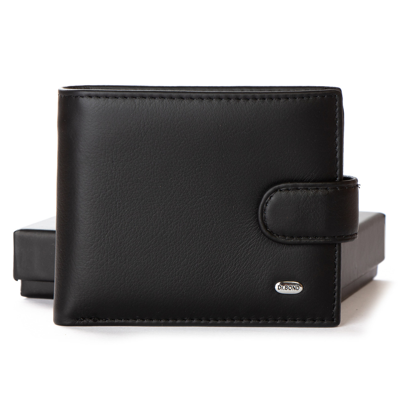 Чоловіче шкіряне портмоне DR. BOND MS-28 black.Купити чоловічі гаманці гуртом і в роздріб в Україні., фото 1