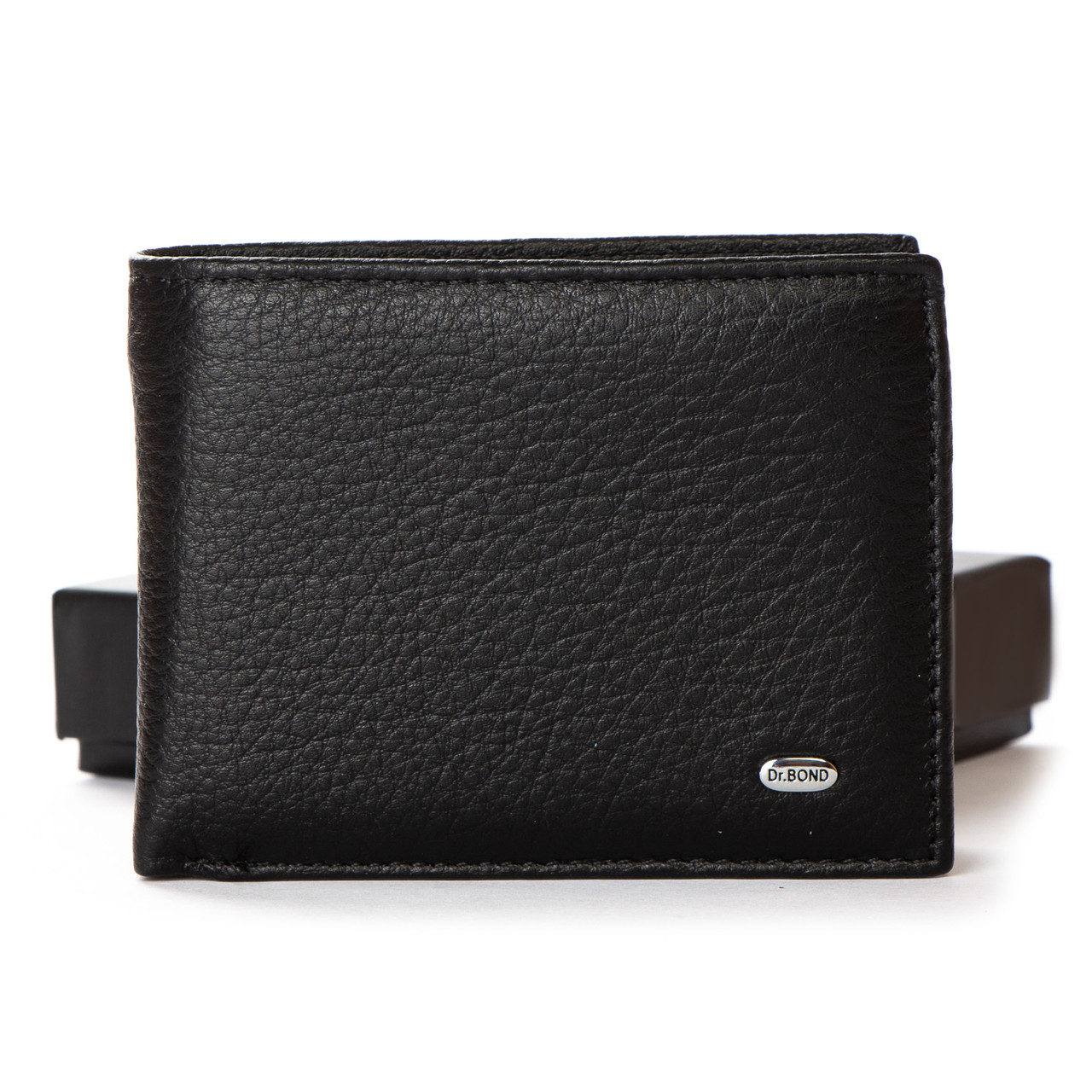 Чоловіче шкіряне портмоне DR. BOND MSM-1 black.Купити чоловічі гаманці гуртом і в роздріб в Україні., фото 1