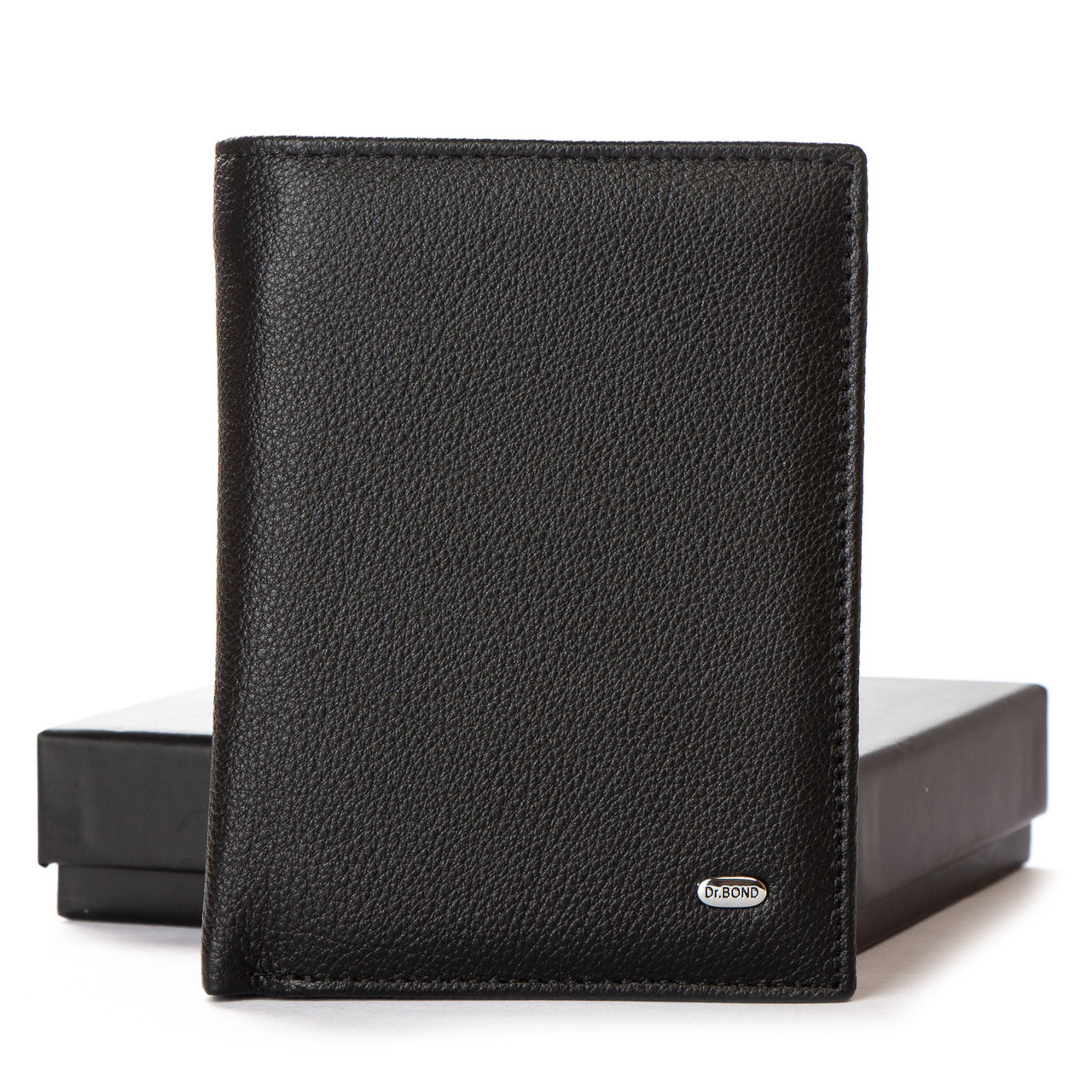 Чоловіче шкіряне портмоне DR. BOND MSM-10 black.Купити чоловічі гаманці гуртом і в роздріб в Україні., фото 1