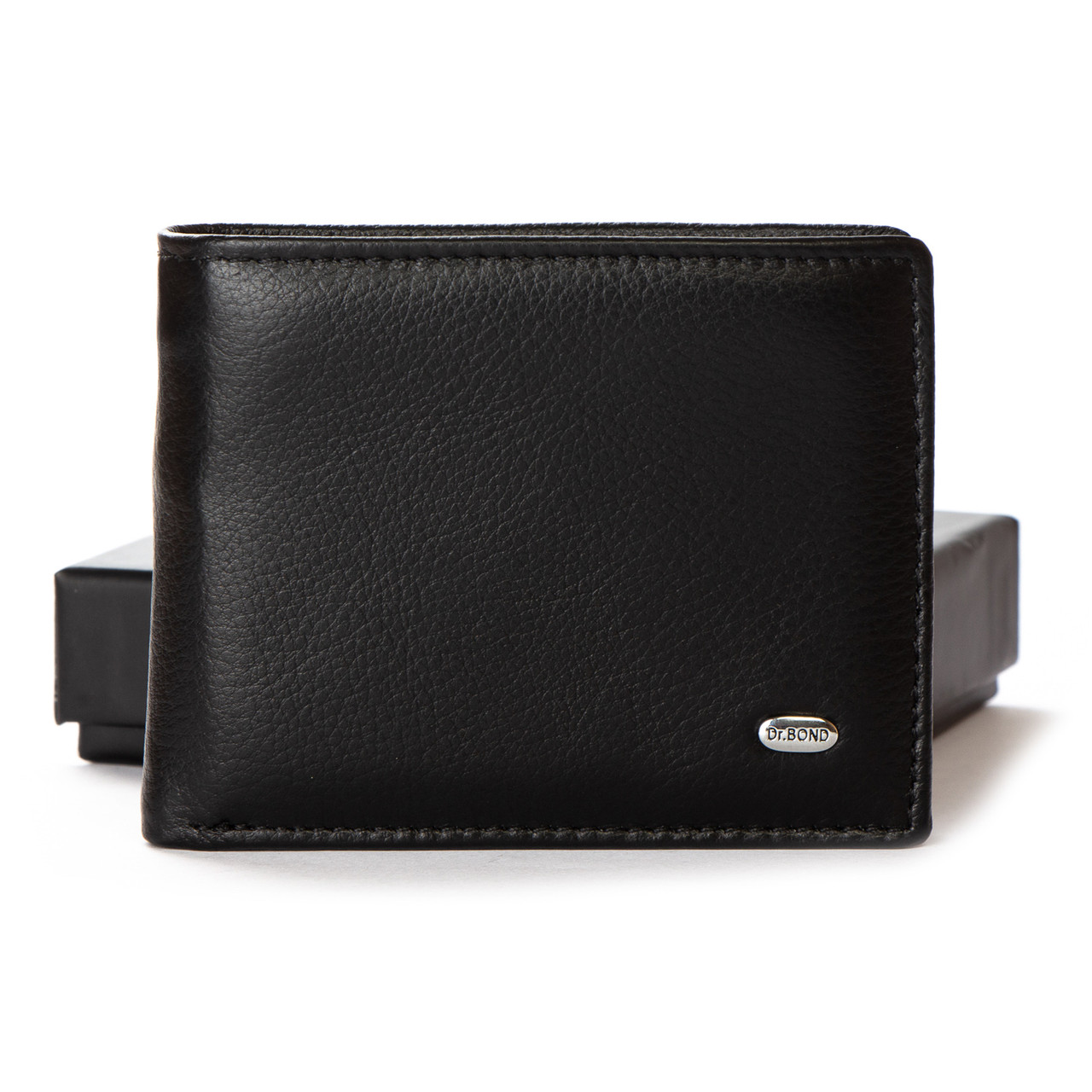 Чоловіче шкіряне портмоне DR. BOND MSM-12 black.Купити чоловічі гаманці гуртом і в роздріб в Україні., фото 1