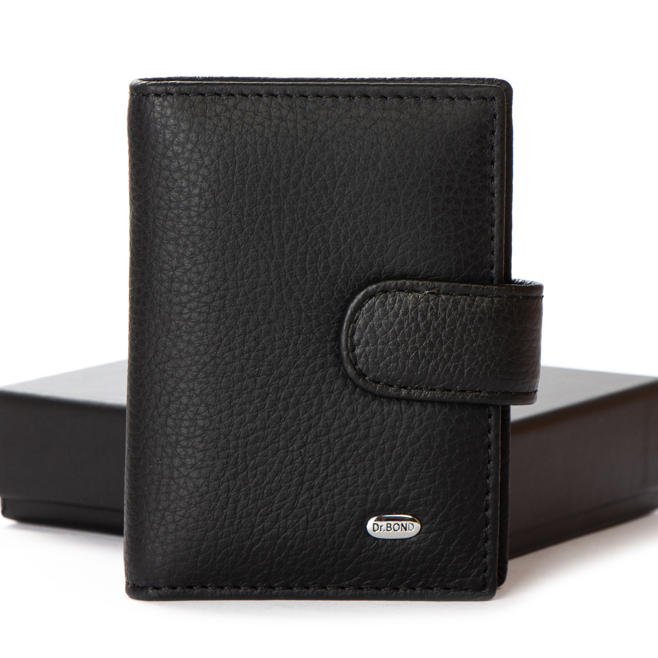 Чоловіче шкіряне портмоне DR. BOND M50 black black.Купити чоловічі гаманці trandbags.com.ua