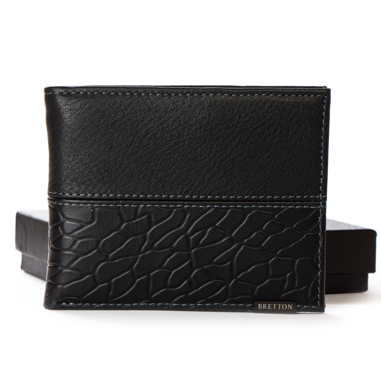 Чоловіче шкіряне портмоне BRETTON 208G-L1 black.Купити чоловічі гаманці гуртом і в роздріб в Україні.