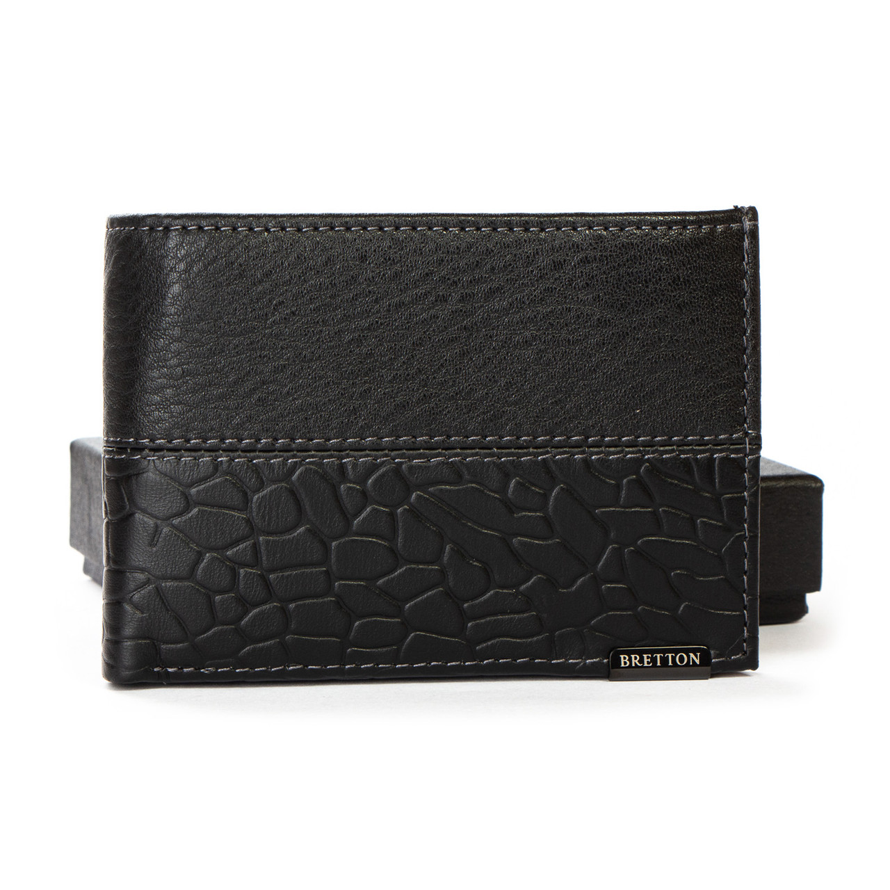 Чоловіче шкіряне портмоне BRETTON 168-L24B black.Купити чоловічі гаманці гуртом і в роздріб в Україні.