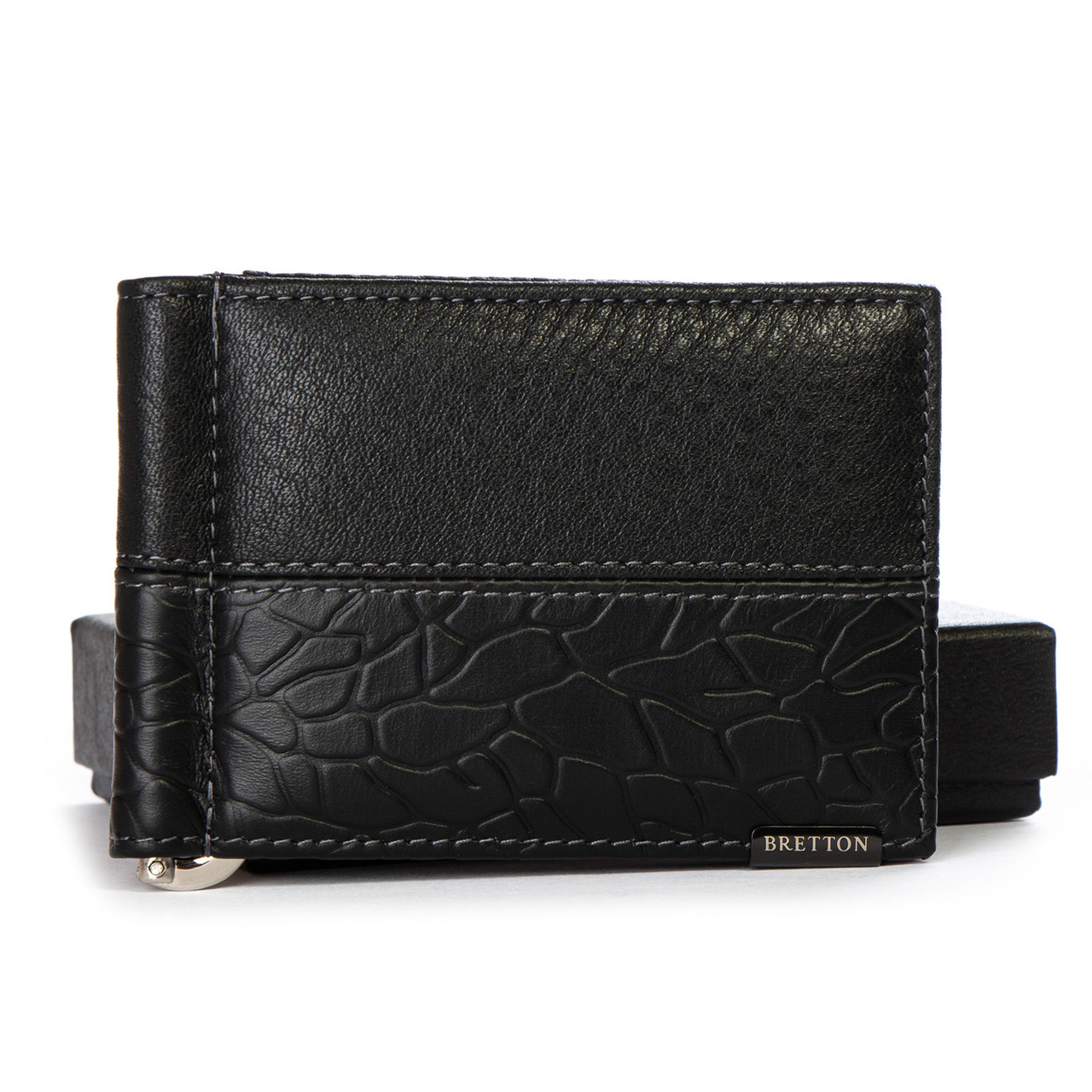 Чоловіче шкіряне портмоне BRETTON 168-L25A black.Купити чоловічі гаманці гуртом і в роздріб в Україні.