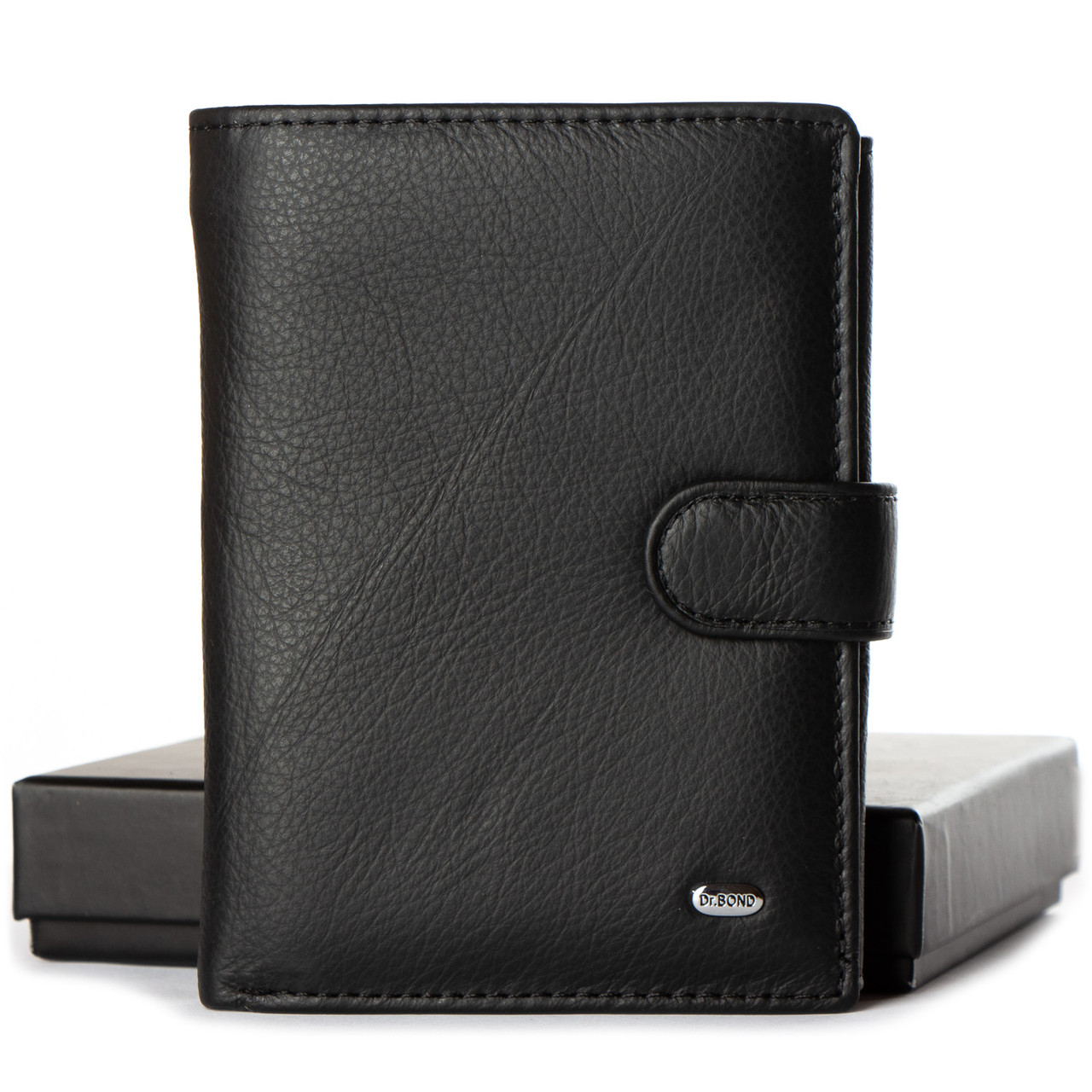 Чоловіче шкіряне портмоне DR. BOND M1 black.Купити чоловічі гаманці гуртом і в роздріб в Україні., фото 1