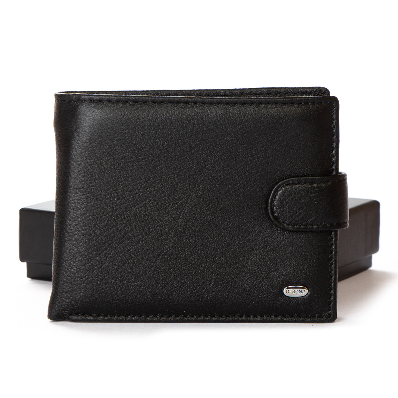 Чоловіче шкіряне портмоне DR. BOND M2213 black.Купити чоловічі гаманці гуртом і в роздріб в Україні., фото 1