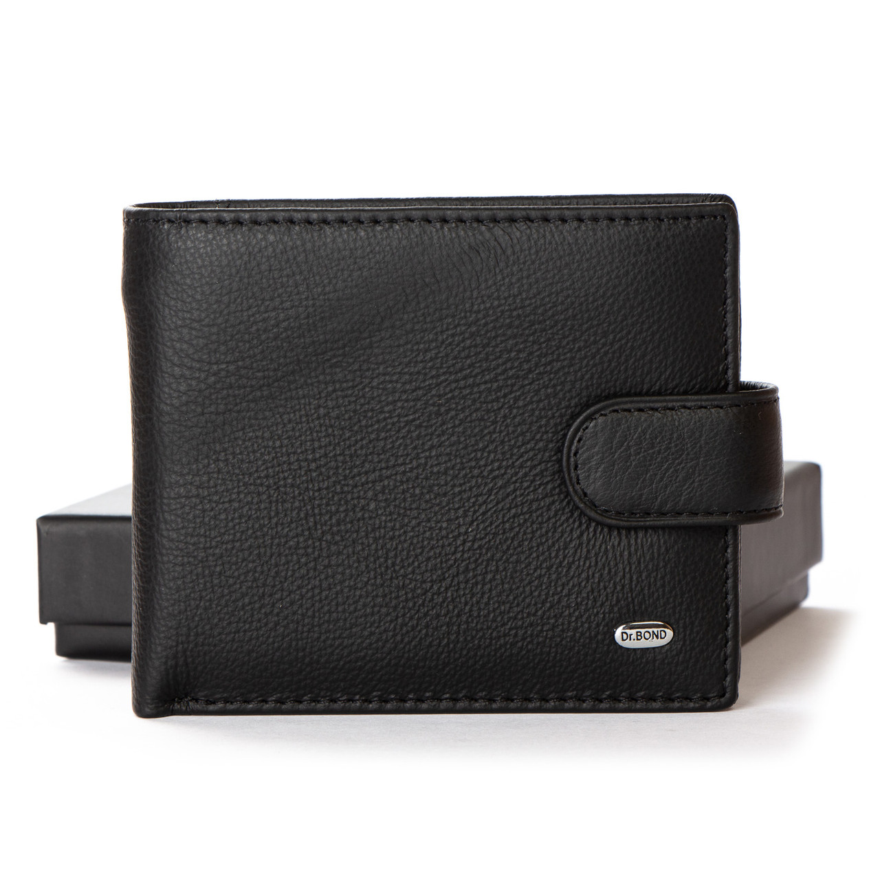 Чоловіче шкіряне портмоне DR. BOND M4 black.Купити чоловічі гаманці гуртом і в роздріб в Україні., фото 1